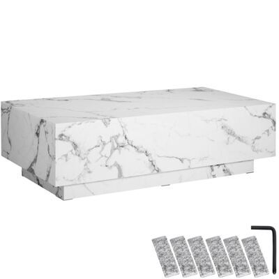 Couchtisch Lasley Marmor Optik weiß 120 x 60 x 35 cm
