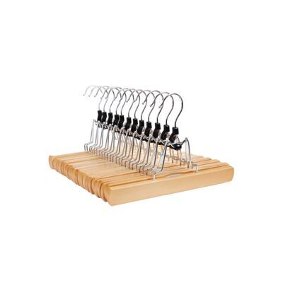 Hosenbügel Kleiderbügel Holz 12er-Set Natur