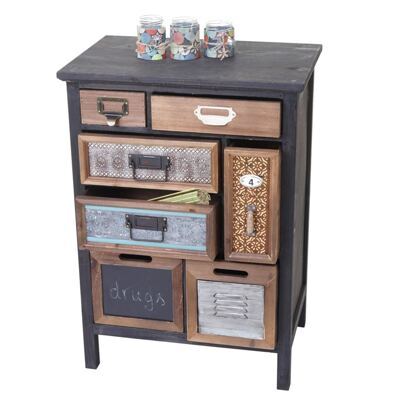 Apotheker-Schrank HWC Kommode Holz massiv 78x55x35cm