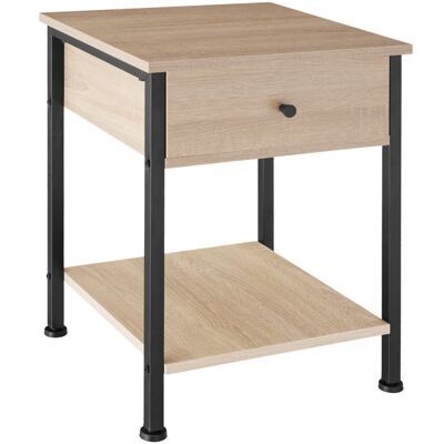 Nachttisch Bradford 40x40x55,5cm Industrial Holz hell, Eiche Sonoma