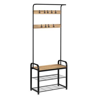 Garderobe Schuhregal 72 x 183 cm schwarz/braun