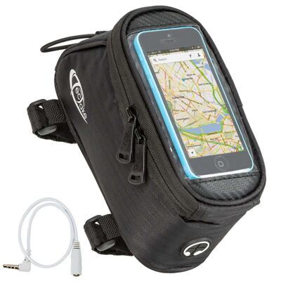 Fahrradtasche mit Rahmen-Befestigung für Smartphones schwarz 18 x 8,5 x 8,5 cm