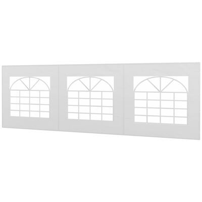 Seitenteil für Pavillon 6x2m Ersatzwand Weiss