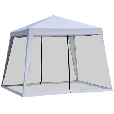 Wetterfestes Gartenpavillon 3x3m mit Moskitonetz Grau