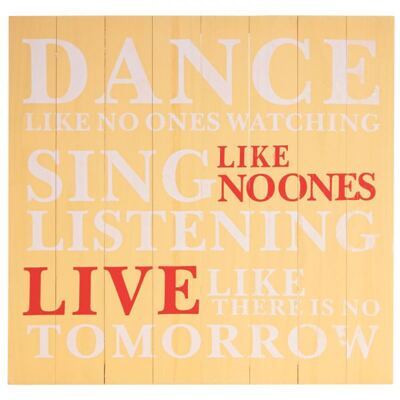 Shabby Wandschild Dance, Holzschild 60x60cm ~ gelb