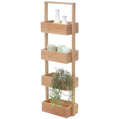 Regal Standregal Badregal mit 4 Körben, Bambus 88x28x15cm