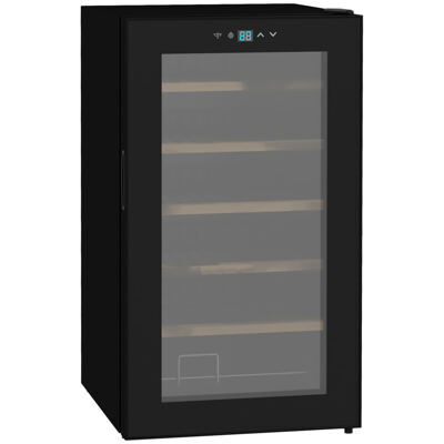 Weinkühlschrank Weinklimaschrank für 24 Flaschen mit LED-Beleuchtung Schwarz