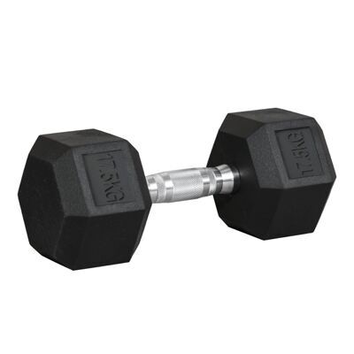 Gummihanteln Hexagon 175kg für Krafttraining Schwarz