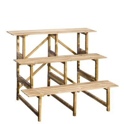 Pflanzentreppe 3 Stufen 100x80x78cm aus Tannenholz