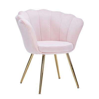 Sessel Samt SHELLY rosa/gold