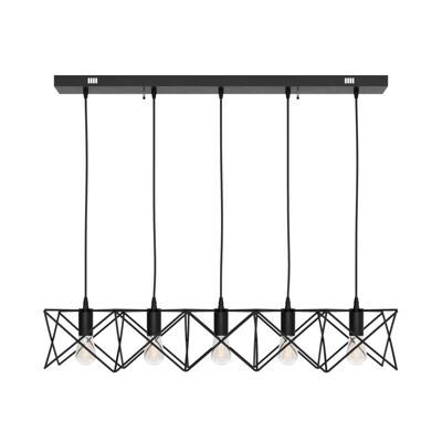 Hängelampe SOLARA 5 Lampen schwarz