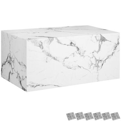 Couchtisch Lasley Marmor Optik weiß 90 x 50 x 40 cm
