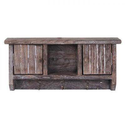 Schlüsselbrett, Schlüsselkasten mit Türen ~ shabby braun