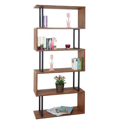 Bücherregal Dohna 183x80cm 3D-Struktur 5 Ebenen ~ Wildeiche