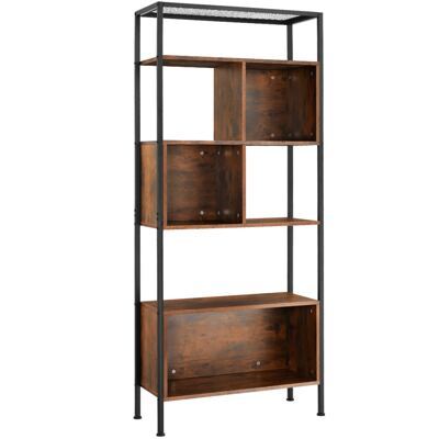 Regal Hastings 75x31x170,5cm Industrial dunkelbraun