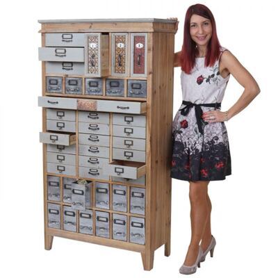 Apotheker-Schrank HWC Kommode Holz massiv 152x81x34cm