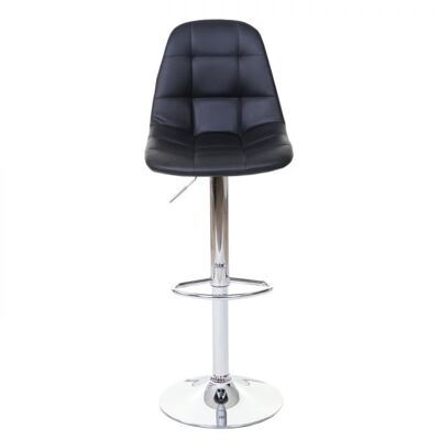 2x Barhocker, Tresenhocker, Kunstleder ~ schwarz
