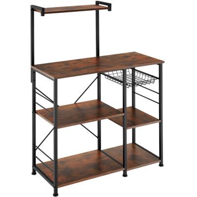 Küchenregal Crawley 90x40x131,5cm Industrial dunkelbraun