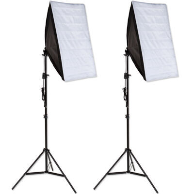 2 Sets Studioleuchte mit Softbox und Stativ