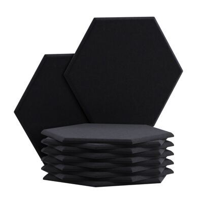 Akustikplatte sechseckig 12er Set 30 x 26 cm schwarz