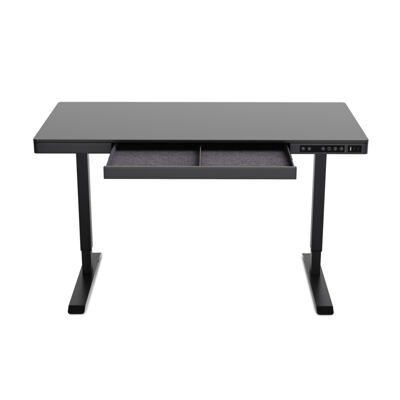 Stehpult elektrisch mit Schublade 120 x 60 cm schwarz
