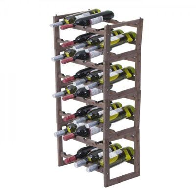 Weinregal Tanne für 32 Flaschen stapelbar Shabby braun