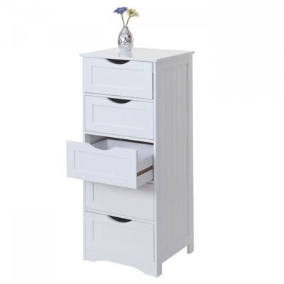 Vintage Kommode Nostalgie 5 Schubladen 100x40x35cm  weiss