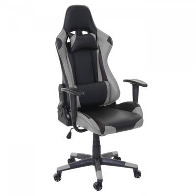 XXL Bürostuhl Racer Gamingstuhl 150kg belastbar - schwarz grau