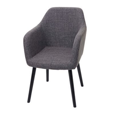 Esszimmerstuhl Malmö T381 50er Jahre ~ Textil grau dunkle Beine