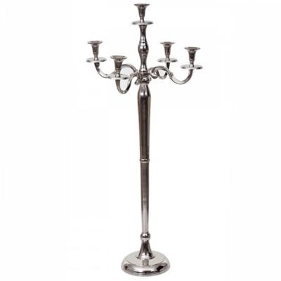 Kerzenständer 5-armig Aluminium 100cm (Silber)