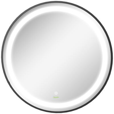 Badezimmerspiegel Rund Ø60cm LED Touch-Schalter Schwarz