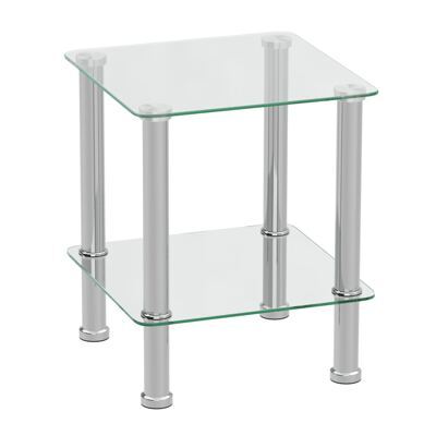 Beistelltisch Glas JUNIPER 39 x 39 x 47 cm silber