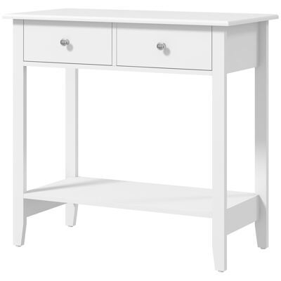 Konsolentisch Sideboard 2 Schubladen 80x40x75cm Weiss