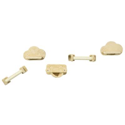 Katzentreppen Kletterwand 5-teilig Wolkenform mit Hängematte Beige