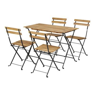 Gartenmöbelset Biergartengarnitur Akazienholz Fitalia 5-tlg.