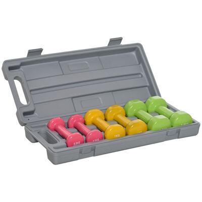 6er Kurzhantel Set mit Koffer 0.5kg - 1kg - 1.50kg