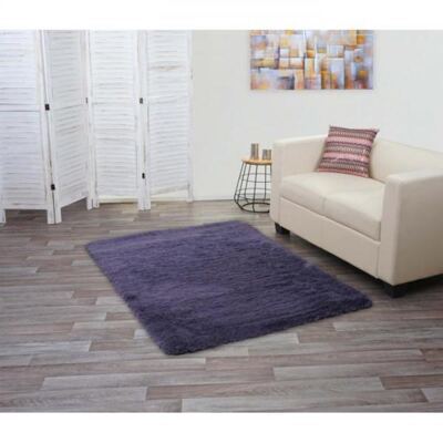 Teppich Shaggy Hochflor flauschig 160x120cm ~ dunkellila