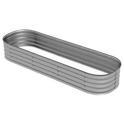 Hochbeet aus Metall mit offenem Boden 195x62x30cm Silber