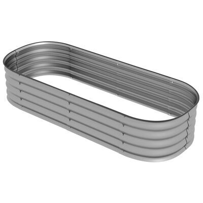Hochbeet aus Metall mit offenem Boden 150x62x30cm Silber