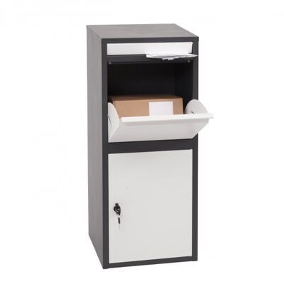 Paketkasten Paketbox, Paketbriefkasten Briefkasten verzinkt anthrazit-weiss