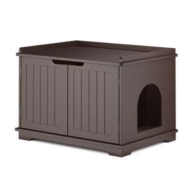 Katzenhaus für Katzentoilette 75 x 52 cm dunkelbraun