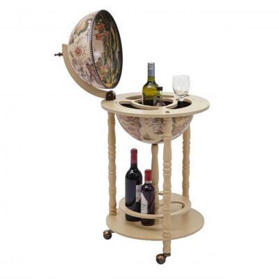 Globusbar Hausbar Barwagen ~ Weltkugel - Durchmesser:  33cm Eukalyptusholz