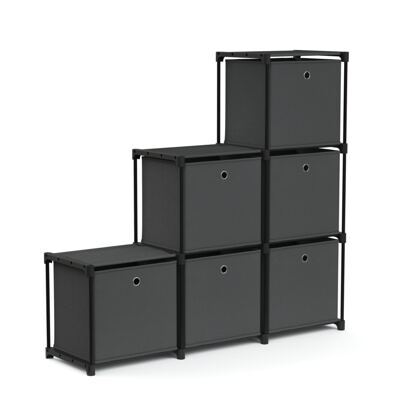 Regal mit 6 Aufbewahrungsboxen 105 x 105 cm anthrazit