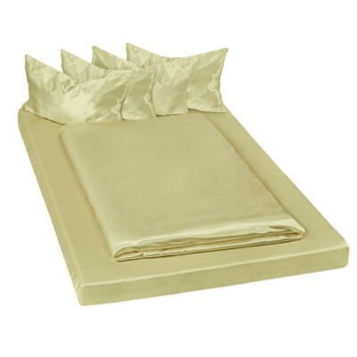 4 Bettwäsche-Sets Satin 200x150cm grün