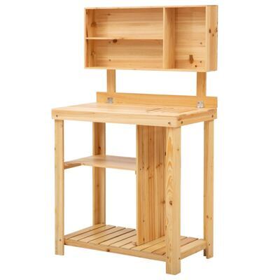 Pflanztisch mit Ablage aus Tannenholz für Garten & Balkon