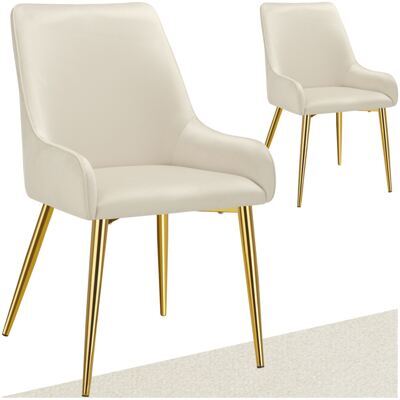 Polsterstuhl Avane, Samtoptik, Belastbarkeit 120 kg beige 2er Set