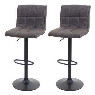 2x Barhocker Wildlederimitat - vintage dunkelgrau