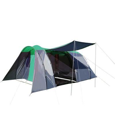 Campingzelt 6 Personen Kuppelzelt grün/grau