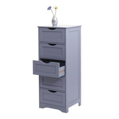 Vintage Kommode Nostalgie 5 Schubladen 100x40x35cm grau