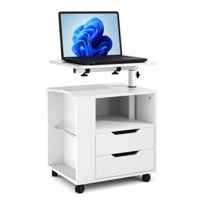 Nachttisch EIRA mit verstellbarer Tischplatte 50 x 90 cm weiss